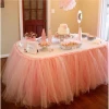 Many Color For Option Wedding Decorative Ruffled Tulle Gathered Table Skirt Tutu Table Skirt