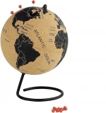 Medium Cork Globe - 7 Inches Desktop World Globe - Educational World Map - Rotating Globe Table Decor for Home Office Classroom