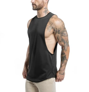 Men&#39;s Fitted Round Bottom Training &amp; Jogging Wear Workout Tank Top