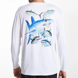 Men&#39;s Long Sleeve Outdoor Sublimation Shirt Custom Fishing   shirt Performance T shirt