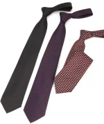 Men's Fashion Neckties classic  Stripe paisley Red Tie 100% polyester neckwear factory directorly wholesale stock