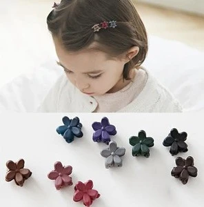 mini flower shape colorful kids hair clips/hairgrips