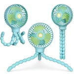 Mini Handheld Tripod Stroller Fan 1800/2000mAh Personal Portable Car Seat Flexible Baby Fans USB Battery Powered Desk Fan