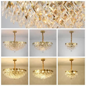 Modern circle Wedding decor indoor lights E14 pendants bead ornament low ceiling crystal chandelier