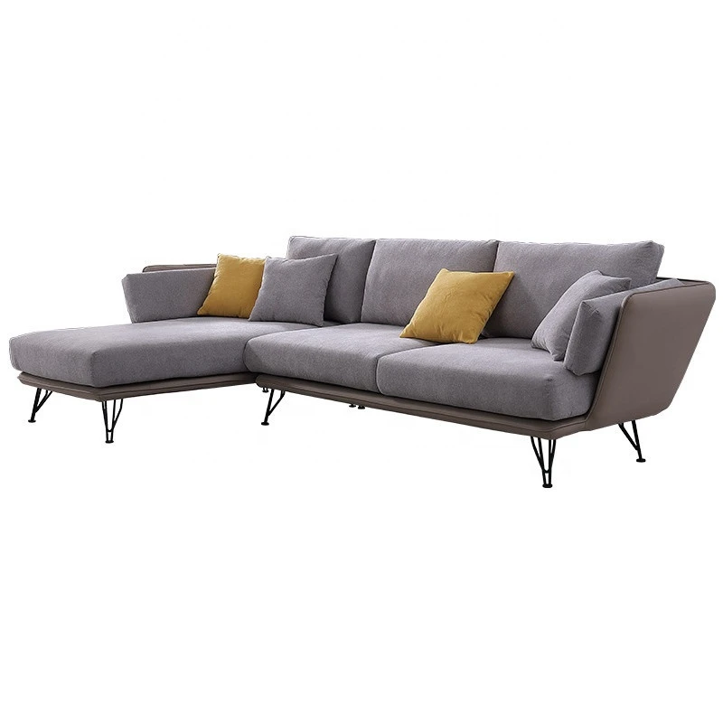 Modern living room furniture Big size fabric sofa with chaise lounge