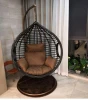 Modern outdoor garden rattan wicker hanging hammock double seat egg shape swing chair