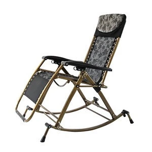 Modern Outdoor Metal Camp Zero Gravity Folding Rocking Chair