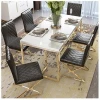 modern stainless steel glass home dining table and chair set cheap white dinning table set luxury dining room furniture set