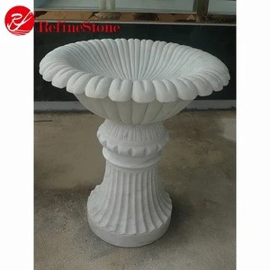 Modern style marble stone carving large Garden flower Pots