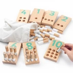Montessori Early Education Digital Nail Board Kids Educational Wooden Toys Kindergarten Teaching Aids Childrens Math Toys
