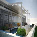 Motorized retractable aluminum pergola outdoor  patio gazebo