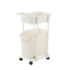 Multilayer Plastic utility Dirty Clothes Laundry basket storage rolling  food stand Cart for kitchen ,basket dirty clothes cart
