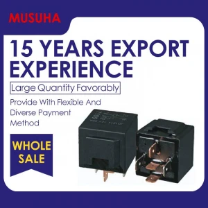 Musuha JD1914 Waterproof Automotive Relay 12v 5pin 40a Car Relay 12v 4pin with Black Red Copper Terminal Auto Relay