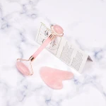 Natural polish jade roller gua sha scraping massager rose quartz roller for face