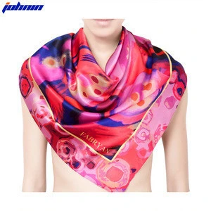 Neckwear Custom Printed Imitation Silk Soft Satin Women Fashion Scarf