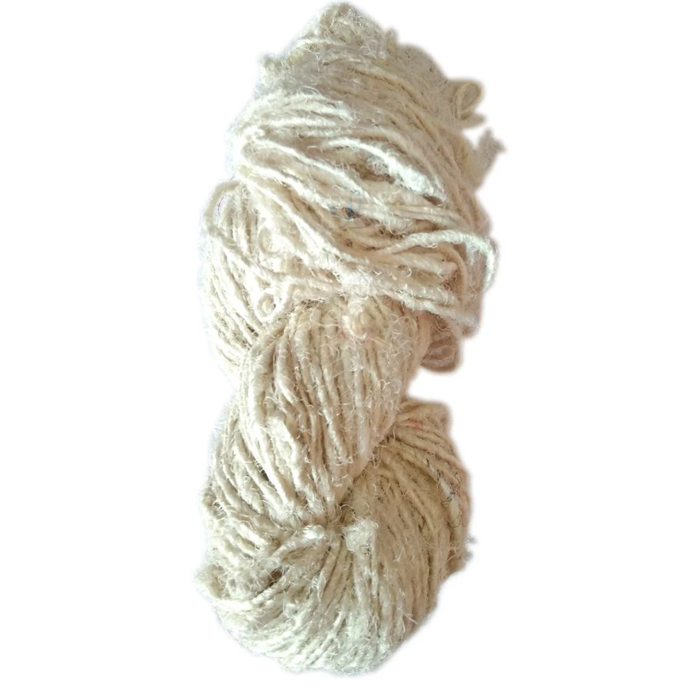 Neutral White undyed hand spun silk sari yarn knitting dyed saree yarn wholesale