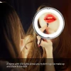 NEW 10x Magnifying Makeup Vanity Cosmetic Beauty Bathroom Round Mirror with LED Light Adjustable Make Up Tools