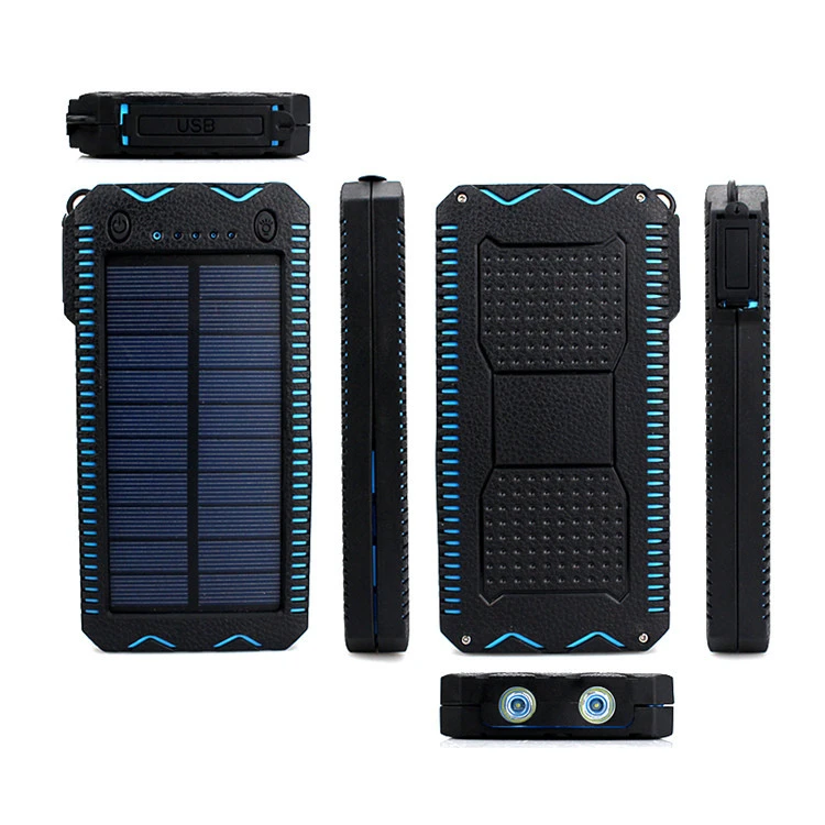 New 2021 factory sales electronic cigarette lighter dual LED lights solar charging treasure 20000 mAh portable solar power bank