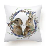 New 45*45cm Easter Pillowcase Spring Festival Home Decoration Car Cushion Cover Easter Wreath Bunny Egg Pillow Case