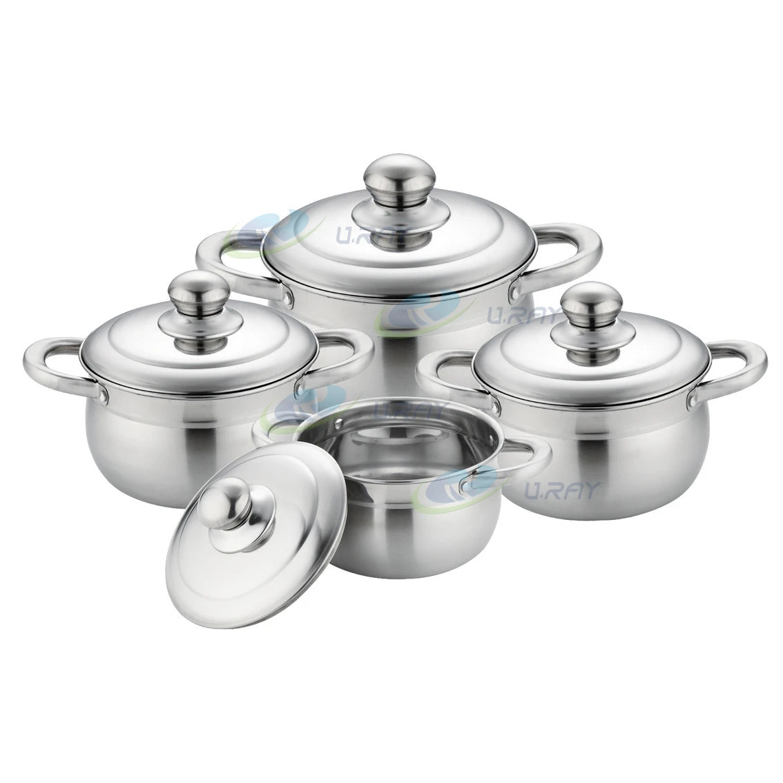 New arrival brand new hot pot 4pcs stainless steel casserole cookware set  with Tubular handle