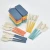 Import New arrival design detachable picnic travel portable reusable biodegradable wheat straw cutlery set plastic flatware with box from China