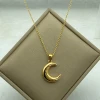 New Arrival High Quality Factory Price 18K Gold Plated Fashion Jewelry Competitive Price Moon Stainless Steel Necklace