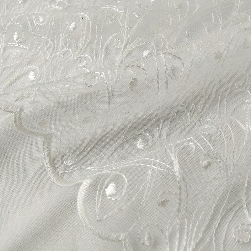 New arrival white bridal embroidery lace fabric for dress