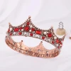 New Court Style Bride Headdress Headdress Alloy Full Round Pearl Rhinestone Crystal Baroque Bride Crown