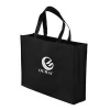New custom logo printed promotional black pp non woven bag reusable carry shopping tote non woven bag