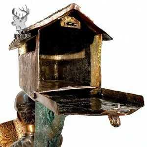 New Design bronze bronze mailbox statue with boy and dog on the tree