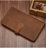 New Design Genuine Leather Mens Travel Passport Holder Multi-function Wallet
