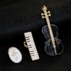 New design Violin Musical Keyboard Instrument Shaped Set Alloy Brooch