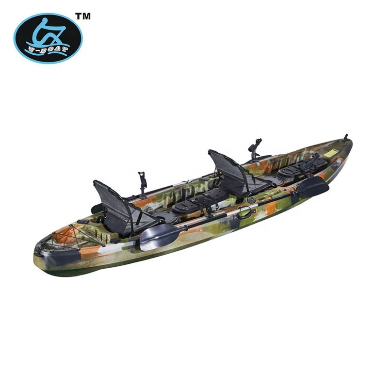 new fishing kayak 2 person sit on top with aluminum chairs