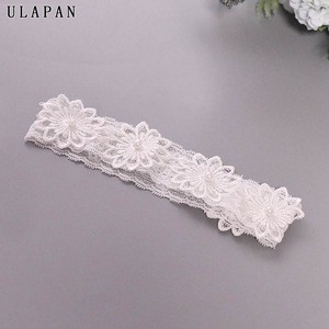 New Popular Freshwater Pearl White Bridal  Lace Harness Garter For Wedding Decoration