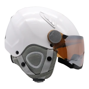 new popular ski helmet with anti-fog visor impact resistance