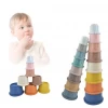 New product hot sale baby stacking cup toy early education intelligence silicone baby toy stacking cup