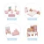 Import New shape hot sale wooden toy doll house two floor doll house set toy pink wooden doll house toy  MSN19029 from China
