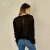 Import New Style Casual Flat Knitted Lady Black Asymmetrical Sweaters from China