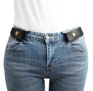 No Buckle Stretch Belt for Women, Invisible Elastic Buckle Free Belt Unisex for Jeans Pants