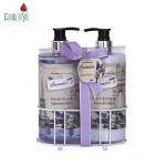 Oem hotel 2pcs 500ml natural lavender fragrance cleanse hand wash liquid soap and lotion