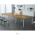 Import Office modular rectangular tempered glass conference meeting room table with metal leg from China