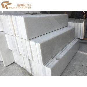 One Long Edge Polished White Marble Stairs Prices