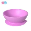 One-Piece Round Silicone Baby Bowl with Suction