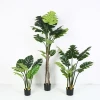 Ornaments Plastic Plant Artificial Plants Potted Monstera Bonsai Tree