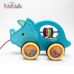 Parent-child interaction game rolling pull animal drag toy for baby paly