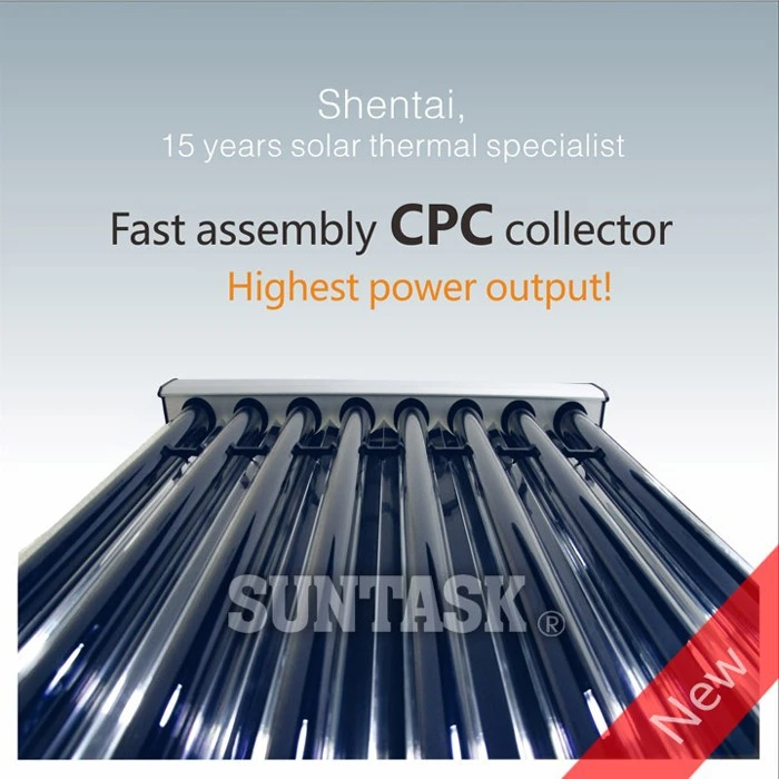 Patented Fast Assembly CPC Heat Pipe Evacuated Tube Solar Collector (SHC8)