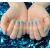 Perfect fitting real gel nail sticker like Press on nails strips Hologram Silver full-cover blue gradation