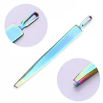 Pink Handle Eyebrow Tweezers In Scissors Style Slant Tip Hair Plucking Tweezer Scissors