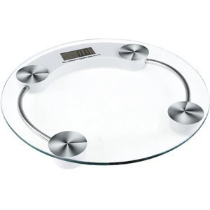 Pinxin Clear 180 Kg Body Weighing Scale Lcd Digital Bathroom Scale Round Glass Scale