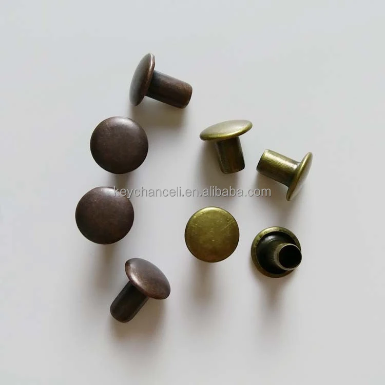 popular antique bronze round head hollow rivet metal rivet for menus board low profile clip